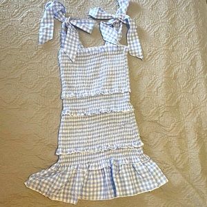 Baby blue gingham mini dress